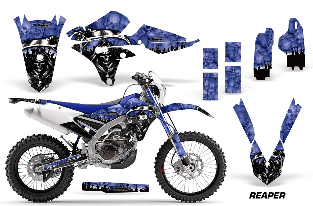 Dirt Bike Graphics Kit Decal Wrap For Yamaha WR250F 2015-2018 WR450F 2016-2018 REAPER BLUE-atv motorcycle utv parts accessories gear helmets jackets gloves pantsAll Terrain Depot