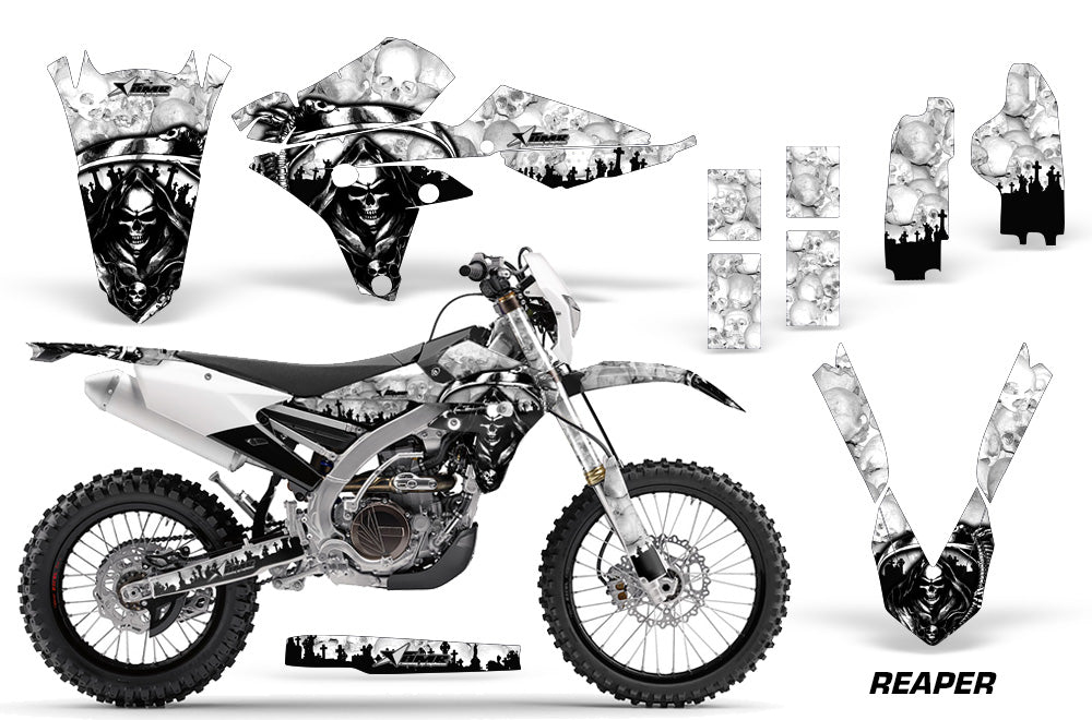 Dirt Bike Graphics Kit Decal Wrap For Yamaha WR250F 2015-2018 WR450F 2016-2018 REAPER WHITE-atv motorcycle utv parts accessories gear helmets jackets gloves pantsAll Terrain Depot