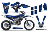 Graphics Kit Decal Wrap + # Plates For Yamaha WR250F 2015-2018 WR450F 2016-2018 WIDOW BLUE BLACK