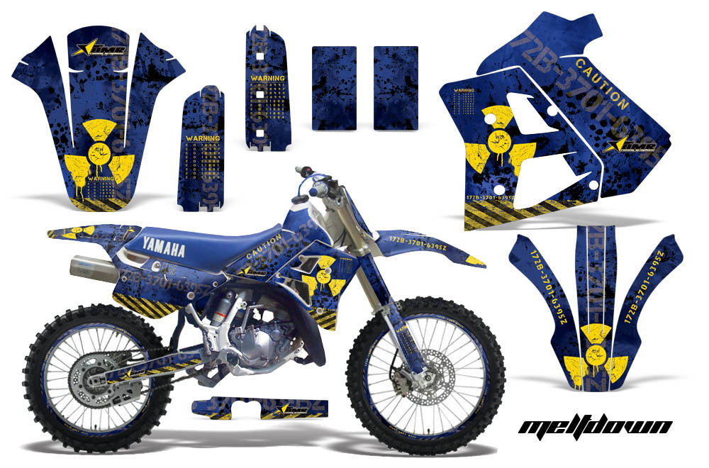 Graphics Kit Decal Sticker Wrap + # Plates For Yamaha WR250Z 1991-1993 MELTDOWN YELLOW BLUE-atv motorcycle utv parts accessories gear helmets jackets gloves pantsAll Terrain Depot