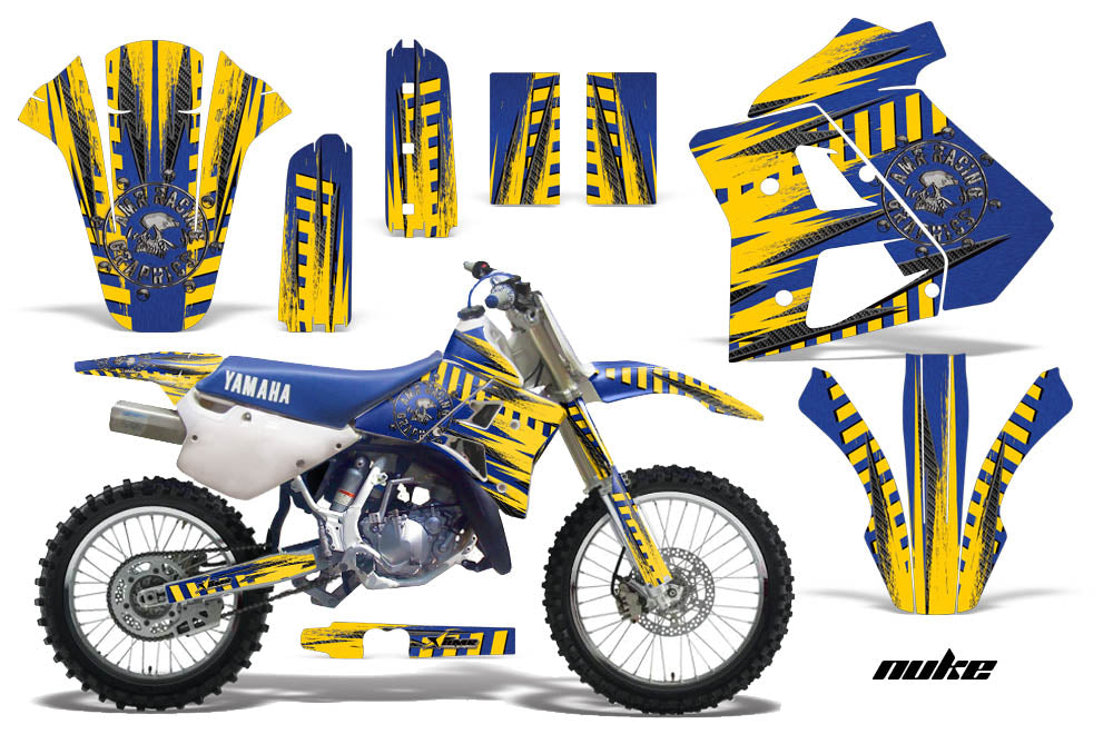Dirt Bike Graphics Kit Decal Sticker Wrap For Yamaha WR250Z 1991-1993 NUKE YELLOW BLUE-atv motorcycle utv parts accessories gear helmets jackets gloves pantsAll Terrain Depot