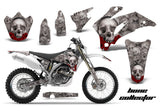 Dirt Bike Graphics Kit Decal Wrap For Yamaha WR250F 2007-2014 WR450F 2007-2011 BONES SILVER