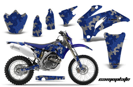 Dirt Bike Graphics Kit Decal Wrap For Yamaha WR250F 2007-2014 WR450F 2007-2011 CAMOPLATE BLUE-atv motorcycle utv parts accessories gear helmets jackets gloves pantsAll Terrain Depot