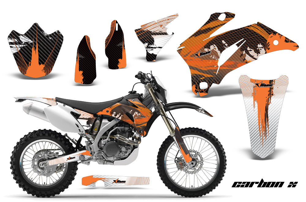 Dirt Bike Graphics Kit Decal Wrap For Yamaha WR250F 2007-2014 WR450F 2007-2011 CARBONX ORANGE-atv motorcycle utv parts accessories gear helmets jackets gloves pantsAll Terrain Depot