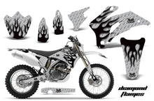 Load image into Gallery viewer, Dirt Bike Graphics Kit Decal Wrap For Yamaha WR250F 2007-2014 WR450F 2007-2011 DIAMOND FLAMES BLACK SILVER-atv motorcycle utv parts accessories gear helmets jackets gloves pantsAll Terrain Depot
