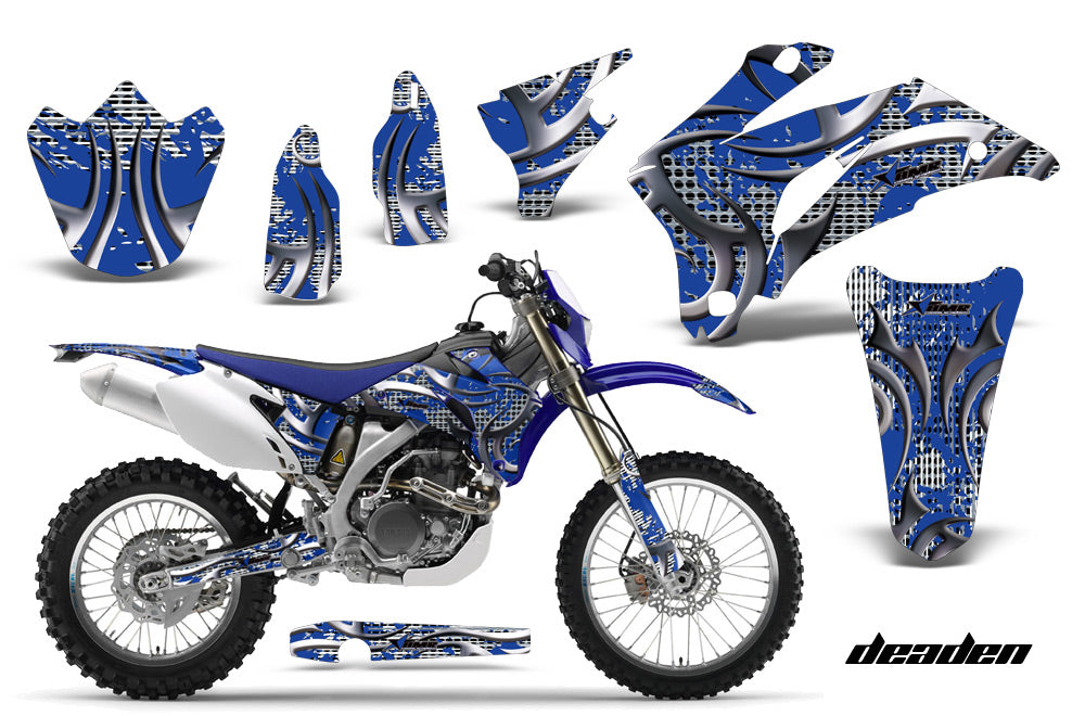 Dirt Bike Graphics Kit Decal Wrap For Yamaha WR250F 2007-2014 WR450F 2007-2011 DEADEN BLUE-atv motorcycle utv parts accessories gear helmets jackets gloves pantsAll Terrain Depot