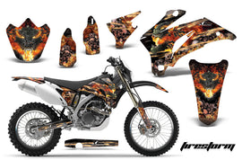 Dirt Bike Graphics Kit Decal Wrap For Yamaha WR250F 2007-2014 WR450F 2007-2011 FIRESTORM BLACK-atv motorcycle utv parts accessories gear helmets jackets gloves pantsAll Terrain Depot