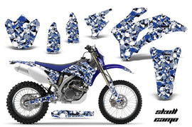 Dirt Bike Graphics Kit Decal Wrap For Yamaha WR250F 2007-2014 WR450F 2007-2011 SKULL CAMO BLUE-atv motorcycle utv parts accessories gear helmets jackets gloves pantsAll Terrain Depot