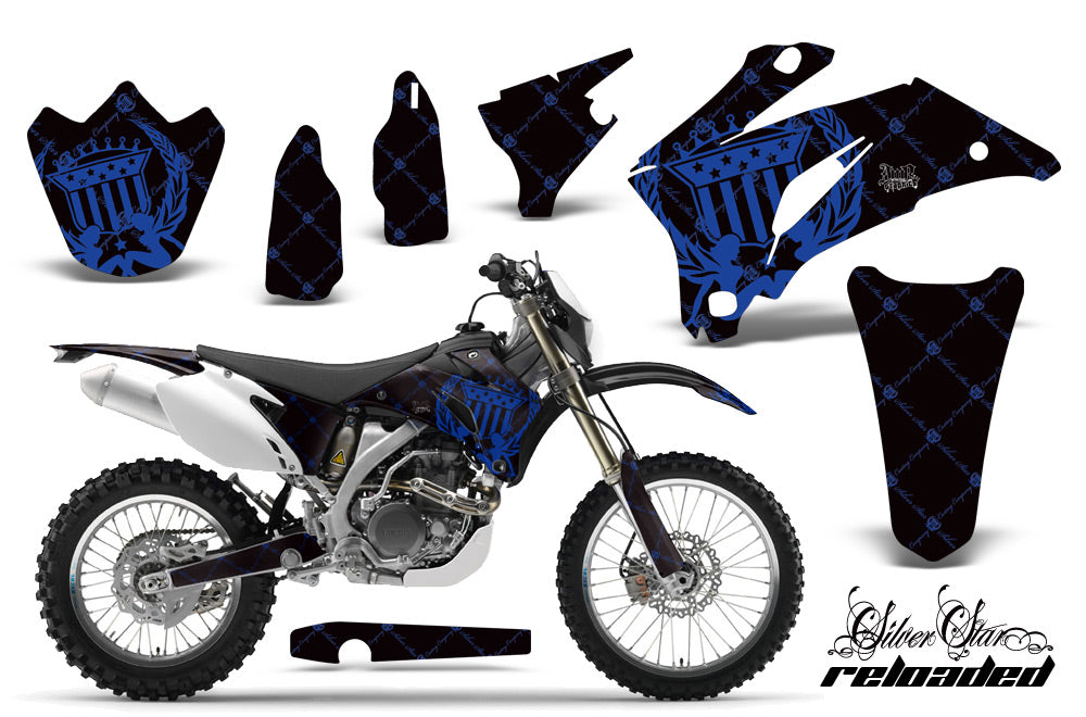 Dirt Bike Graphics Kit Decal Wrap For Yamaha WR250F 2007-2014 WR450F 2007-2011 RELOADED BLUE BLACK-atv motorcycle utv parts accessories gear helmets jackets gloves pantsAll Terrain Depot