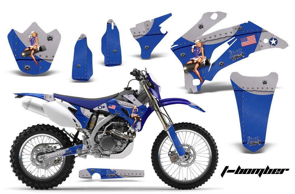 Dirt Bike Graphics Kit Decal Wrap For Yamaha WR250F 2007-2014 WR450F 2007-2011 TBOMBER BLUE-atv motorcycle utv parts accessories gear helmets jackets gloves pantsAll Terrain Depot