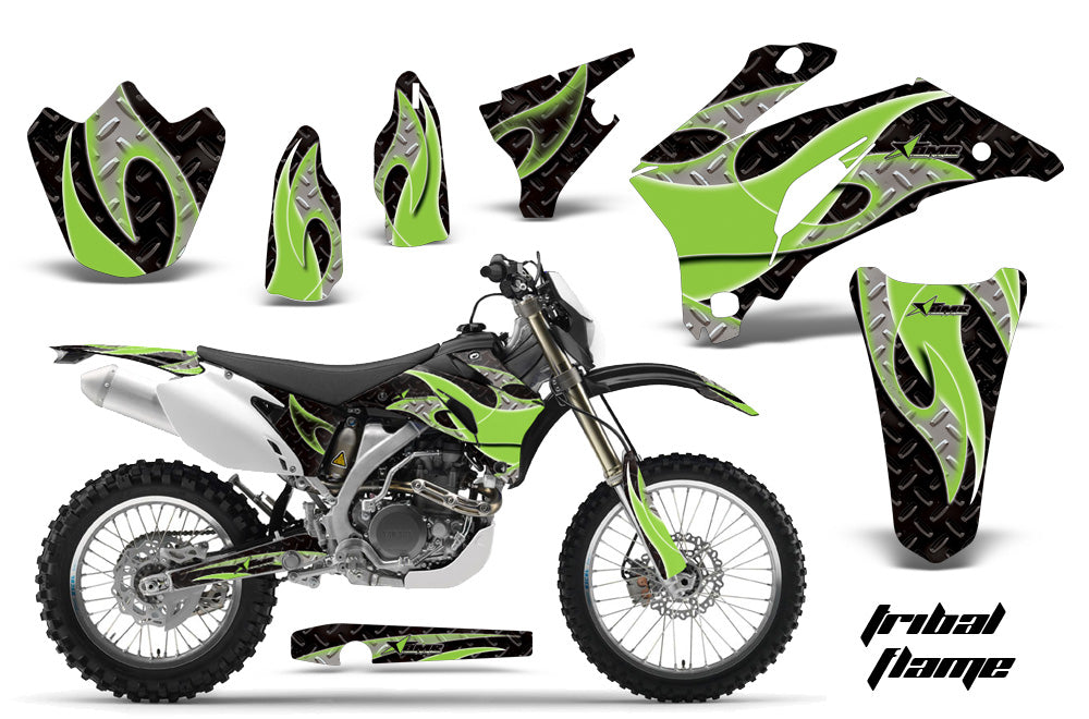 Dirt Bike Graphics Kit Decal Wrap For Yamaha WR250F 2007-2014 WR450F 2007-2011 TRIBAL GREEN BLACK-atv motorcycle utv parts accessories gear helmets jackets gloves pantsAll Terrain Depot