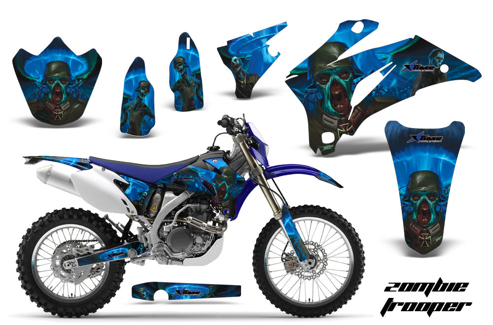 Dirt Bike Graphics Kit Decal Wrap For Yamaha WR250F 2007-2014 WR450F 2007-2011 ZOMBIE BLUE-atv motorcycle utv parts accessories gear helmets jackets gloves pantsAll Terrain Depot