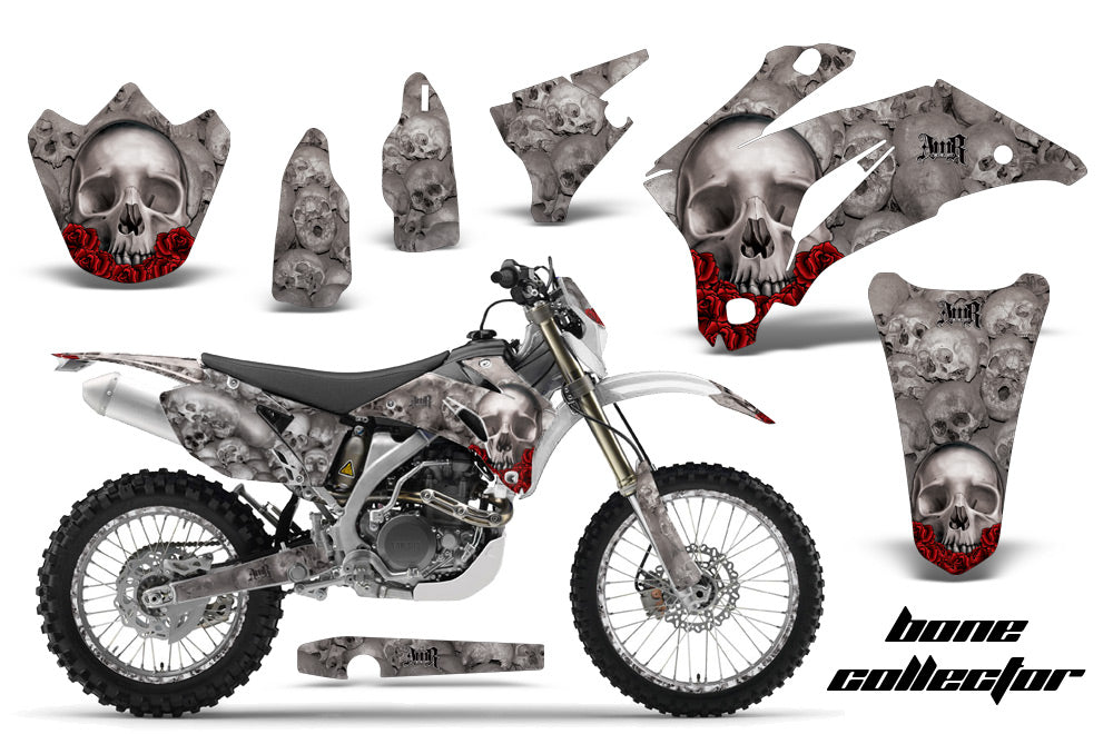 Graphics Kit Decal Wrap + # Plates For Yamaha WR250F 2007-2014 WR450F 2007-2011 BONES SILVER-atv motorcycle utv parts accessories gear helmets jackets gloves pantsAll Terrain Depot
