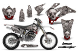 Graphics Kit Decal Wrap + # Plates For Yamaha WR250F 2007-2014 WR450F 2007-2011 BONES SILVER