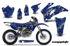 Graphics Kit Decal Wrap + # Plates For Yamaha WR250F 2007-2014 WR450F 2007-2011 CAMOPLATE BLUE-atv motorcycle utv parts accessories gear helmets jackets gloves pantsAll Terrain Depot