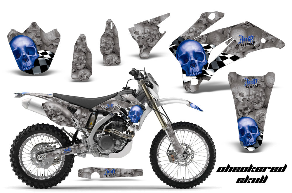 Graphics Kit Decal Wrap + # Plates For Yamaha WR250F 2007-2014 WR450F 2007-2011 CHECKERED BLUE-atv motorcycle utv parts accessories gear helmets jackets gloves pantsAll Terrain Depot
