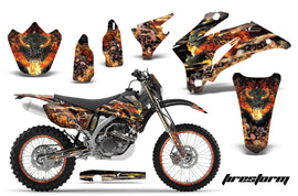 Graphics Kit Decal Wrap + # Plates For Yamaha WR250F 2007-2014 WR450F 2007-2011 FIRESTORM BLACK-atv motorcycle utv parts accessories gear helmets jackets gloves pantsAll Terrain Depot