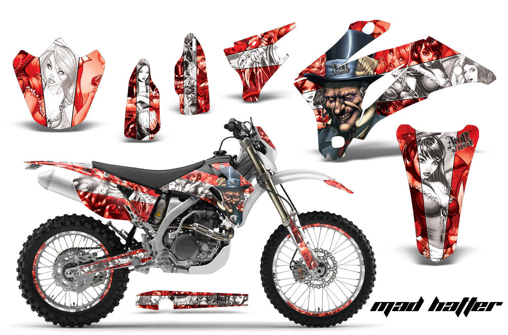 Graphics Kit Decal Wrap + # Plates For Yamaha WR250F 2007-2014 WR450F 2007-2011 HATTER WHITE RED-atv motorcycle utv parts accessories gear helmets jackets gloves pantsAll Terrain Depot