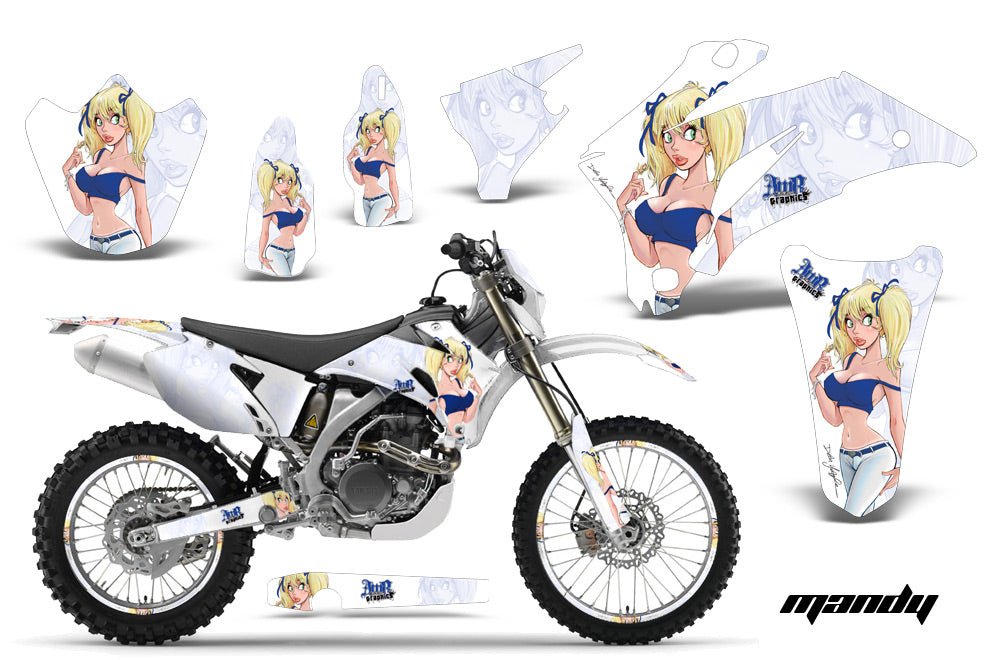 Graphics Kit Decal Wrap + # Plates For Yamaha WR250F 2007-2014 WR450F 2007-2011 MANDY BLUE WHITE-atv motorcycle utv parts accessories gear helmets jackets gloves pantsAll Terrain Depot