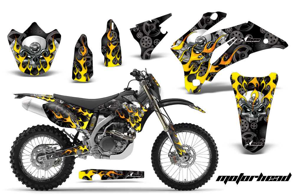 Graphics Kit Decal Wrap + # Plates For Yamaha WR250F 2007-2014 WR450F 2007-2011 MOTORHEAD BLACK-atv motorcycle utv parts accessories gear helmets jackets gloves pantsAll Terrain Depot