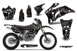 Graphics Kit Decal Wrap + # Plates For Yamaha WR250F 2007-2014 WR450F 2007-2011 REAPER BLACK