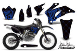 Graphics Kit Decal Wrap + # Plates For Yamaha WR250F 2007-2014 WR450F 2007-2011 RELOADED BLUE BLACK