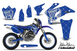 Graphics Kit Decal Wrap + # Plates For Yamaha WR250F 2007-2014 WR450F 2007-2011 RELOADED BLACK BLUE