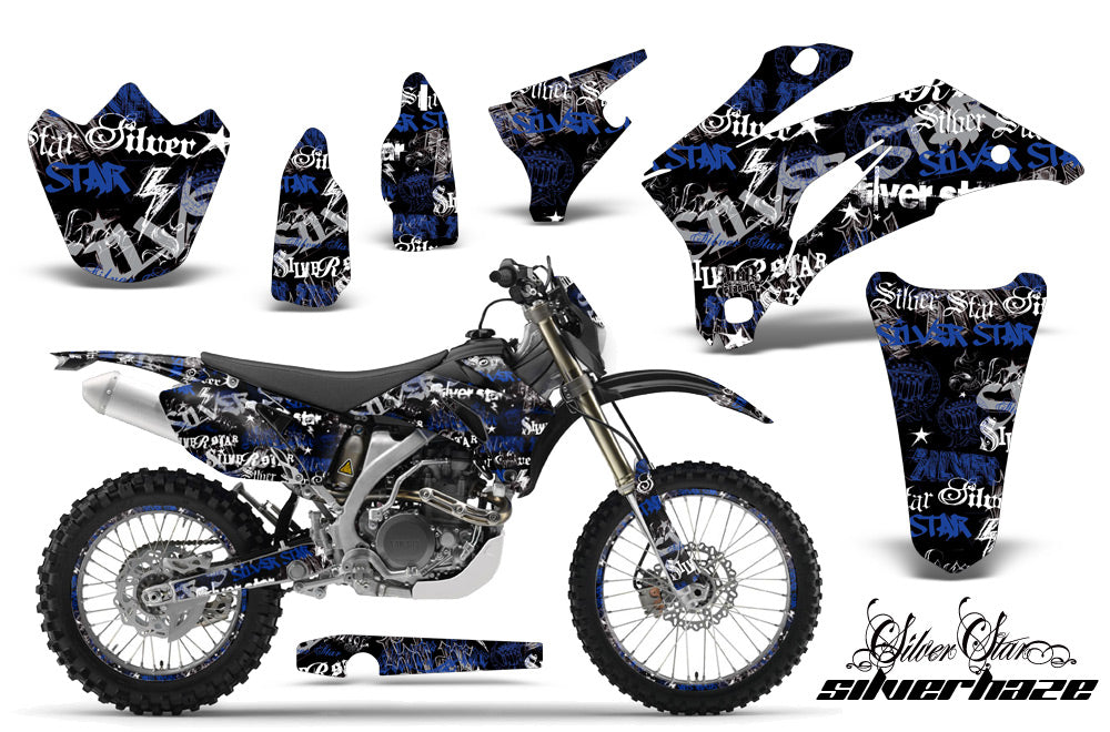 Graphics Kit Decal Wrap + # Plates For Yamaha WR250F 2007-2014 WR450F 2007-2011 SSSH BLUE BLACK-atv motorcycle utv parts accessories gear helmets jackets gloves pantsAll Terrain Depot