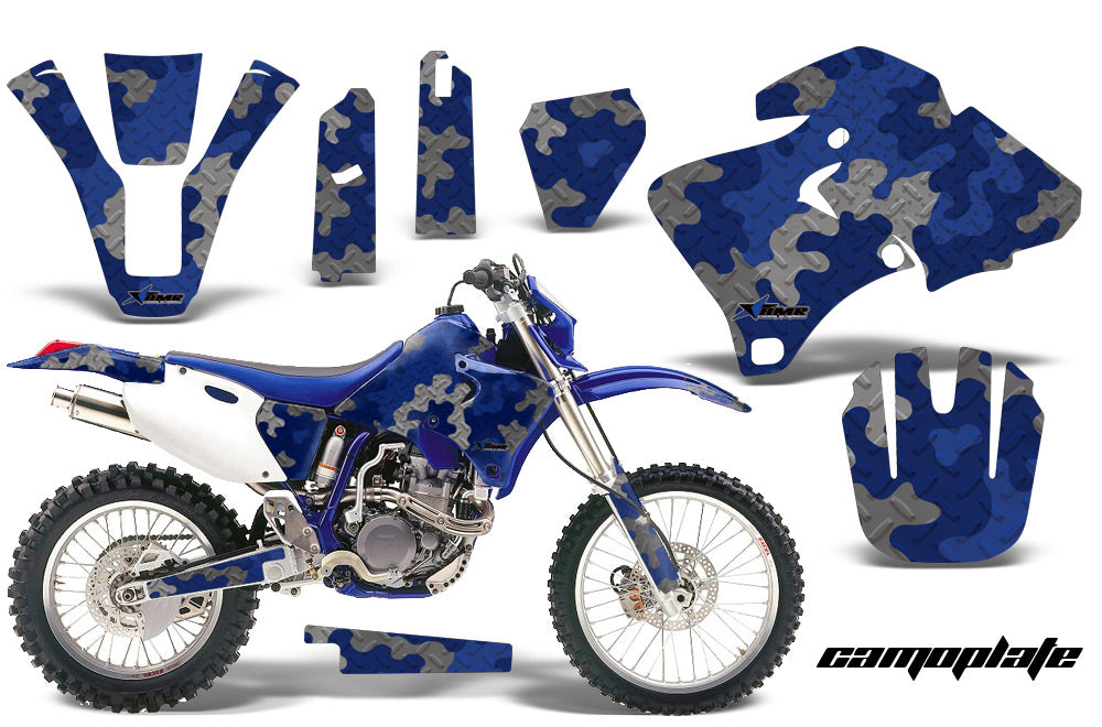 Dirt Bike Graphics Kit Decal Wrap For Yamaha WR 250F/400F/426F 1998-2002 CAMOPLATE BLUE-atv motorcycle utv parts accessories gear helmets jackets gloves pantsAll Terrain Depot