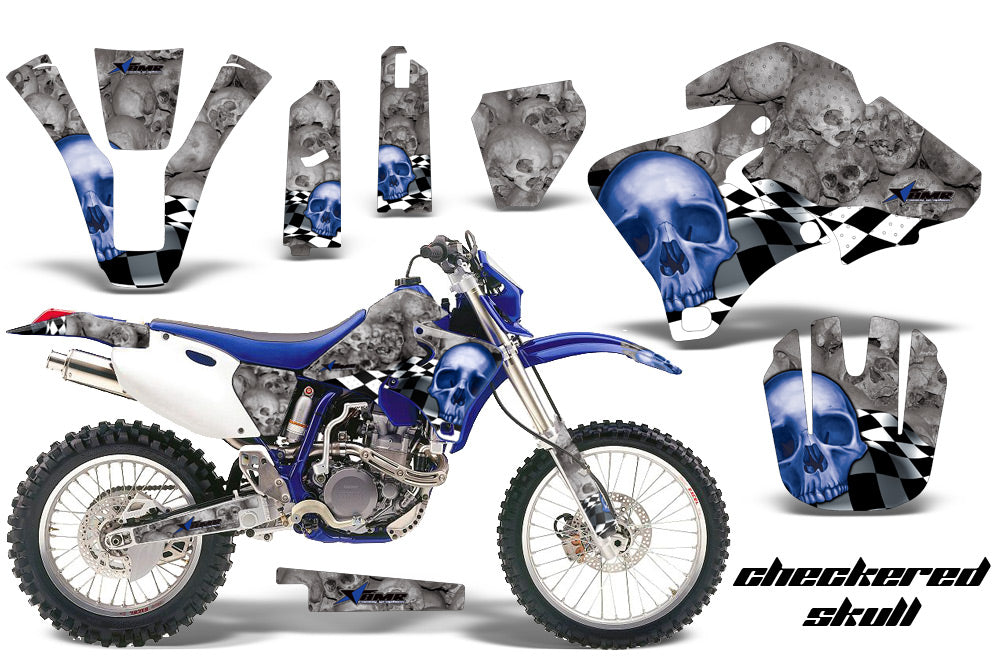 Dirt Bike Graphics Kit Decal Wrap For Yamaha WR 250F/400F/426F 1998-2002 CHECKERED BLUE-atv motorcycle utv parts accessories gear helmets jackets gloves pantsAll Terrain Depot