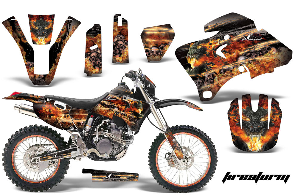 Graphics Kit Decal Wrap + # Plates For Yamaha WR 250F/400F/426F 1998-2002 FIRESTORM BLACK-atv motorcycle utv parts accessories gear helmets jackets gloves pantsAll Terrain Depot