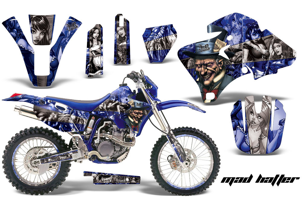 Graphics Kit Decal Wrap + # Plates For Yamaha WR 250F/400F/426F 1998-2002 HATTER SILVER BLUE-atv motorcycle utv parts accessories gear helmets jackets gloves pantsAll Terrain Depot