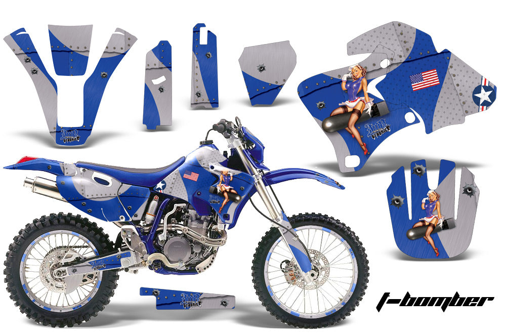 Graphics Kit Decal Wrap + # Plates For Yamaha WR 250F/400F/426F 1998-2002 TBOMBER BLUE-atv motorcycle utv parts accessories gear helmets jackets gloves pantsAll Terrain Depot