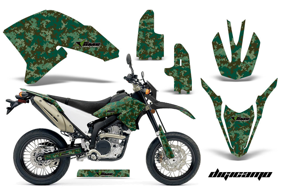 Dirt Bike Decal Graphics Kit Wrap For Yamaha WR250R WR250X 2007-2016 DIGICAMO GREEN-atv motorcycle utv parts accessories gear helmets jackets gloves pantsAll Terrain Depot