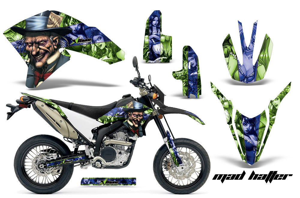 Dirt Bike Decal Graphics Kit Wrap For Yamaha WR250R WR250X 2007-2016 HATTER BLUE GREEN-atv motorcycle utv parts accessories gear helmets jackets gloves pantsAll Terrain Depot