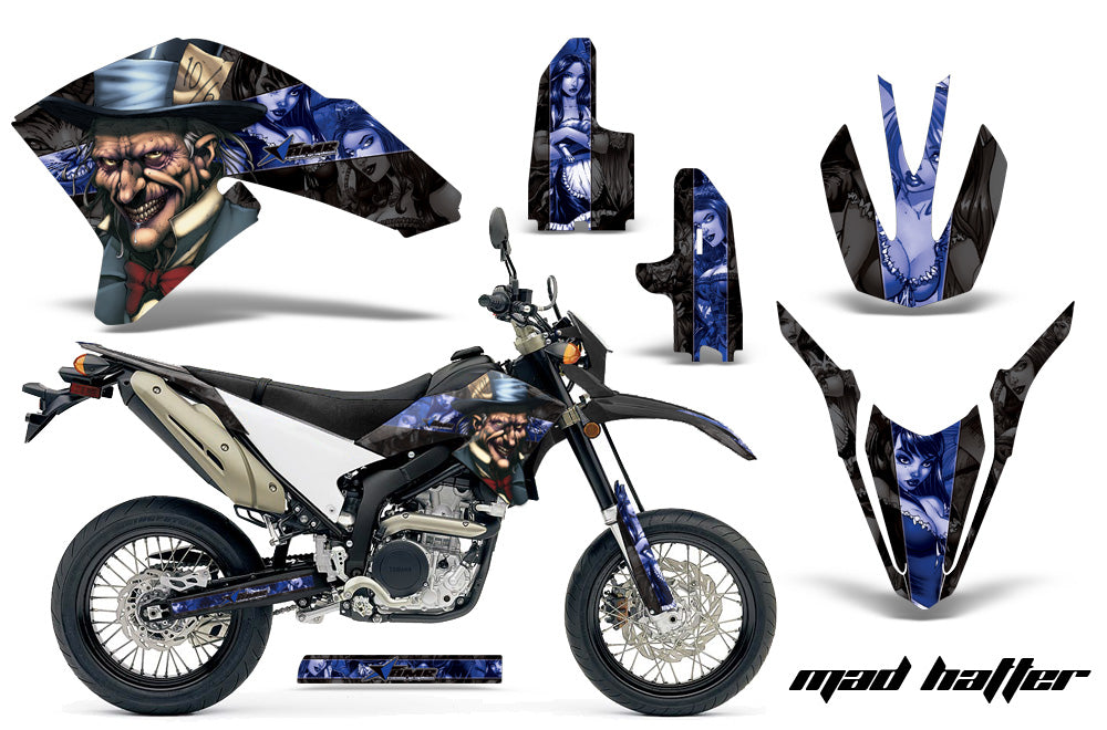 Dirt Bike Decal Graphics Kit Wrap For Yamaha WR250R WR250X 2007-2016 HATTER BLUE BLACK-atv motorcycle utv parts accessories gear helmets jackets gloves pantsAll Terrain Depot