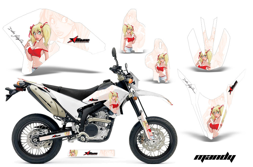 Dirt Bike Decal Graphics Kit Wrap For Yamaha WR250R WR250X 2007-2016 MANDY RED WHITE-atv motorcycle utv parts accessories gear helmets jackets gloves pantsAll Terrain Depot