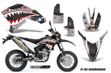 Dirt Bike Decal Graphics Kit Wrap For Yamaha WR250R WR250X 2007-2016 WARHAWK BLACK