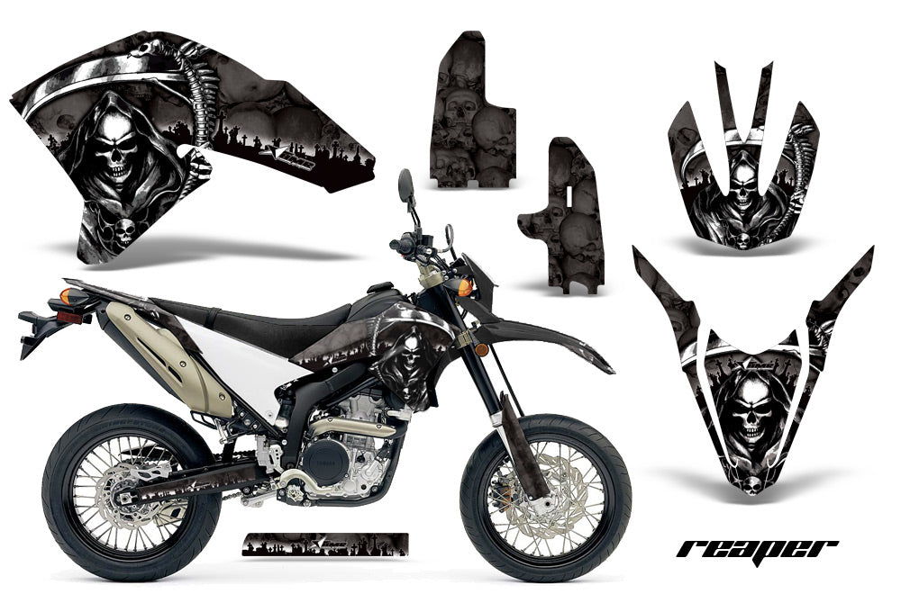 Dirt Bike Decal Graphics Kit Wrap For Yamaha WR250R WR250X 2007-2016 REAPER BLACK-atv motorcycle utv parts accessories gear helmets jackets gloves pantsAll Terrain Depot