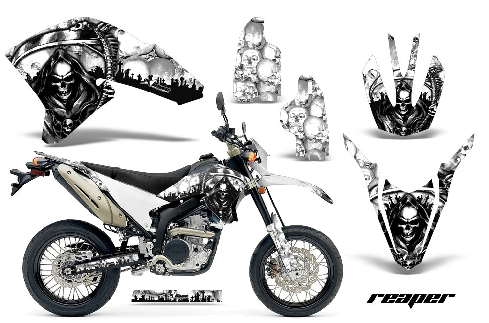 Dirt Bike Decal Graphics Kit Wrap For Yamaha WR250R WR250X 2007-2016 REAPER WHITE-atv motorcycle utv parts accessories gear helmets jackets gloves pantsAll Terrain Depot