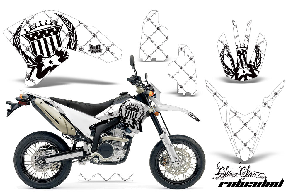 Dirt Bike Decal Graphics Kit Wrap For Yamaha WR250R WR250X 2007-2016 RELOADED BLACK WHITE-atv motorcycle utv parts accessories gear helmets jackets gloves pantsAll Terrain Depot