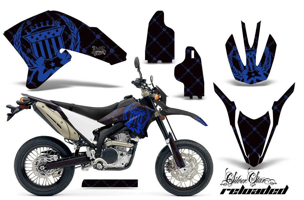 Dirt Bike Decal Graphics Kit Wrap For Yamaha WR250R WR250X 2007-2016 RELOADED BLUE BLACK-atv motorcycle utv parts accessories gear helmets jackets gloves pantsAll Terrain Depot