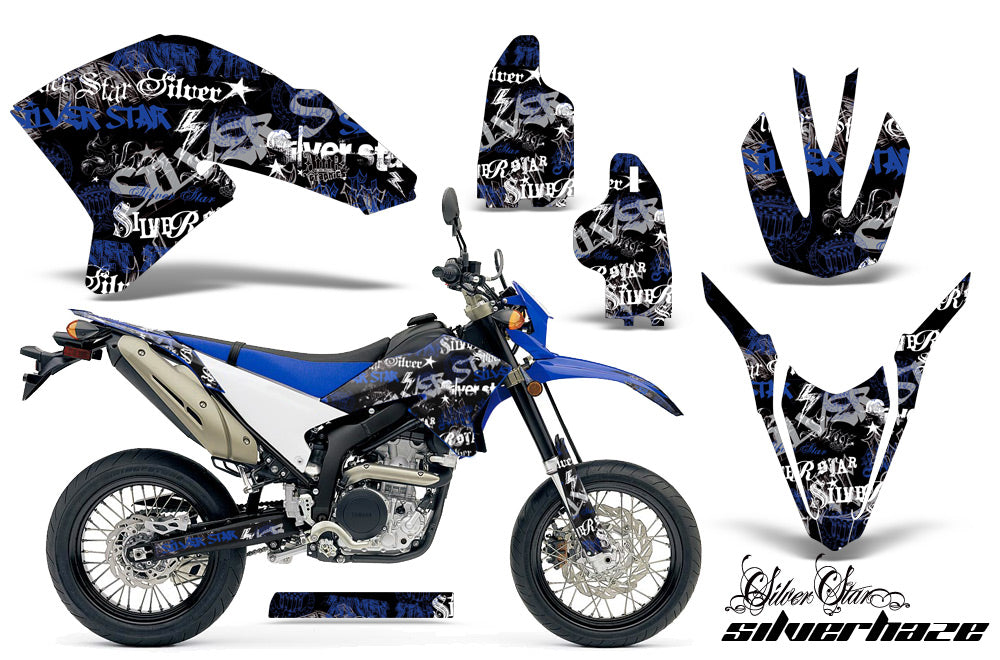 Dirt Bike Decal Graphics Kit Wrap For Yamaha WR250R WR250X 2007-2016 SSSH BLUE BLACK-atv motorcycle utv parts accessories gear helmets jackets gloves pantsAll Terrain Depot