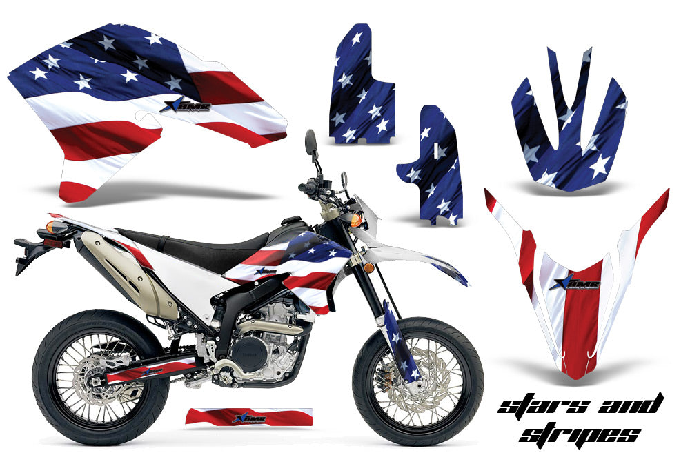 Dirt Bike Decal Graphics Kit Wrap For Yamaha WR250R WR250X 2007-2016 USA FLAG-atv motorcycle utv parts accessories gear helmets jackets gloves pantsAll Terrain Depot