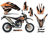 Dirt Bike Decal Graphics Kit Wrap For Yamaha WR250R WR250X 2007-2016 TRIBAL ORANGE BLACK