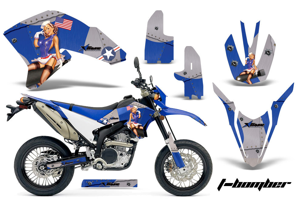 Dirt Bike Decal Graphics Kit Wrap For Yamaha WR250R WR250X 2007-2016 TBOMBER BLUE-atv motorcycle utv parts accessories gear helmets jackets gloves pantsAll Terrain Depot