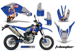 Dirt Bike Decal Graphics Kit Wrap For Yamaha WR250R WR250X 2007-2016 TBOMBER BLUE