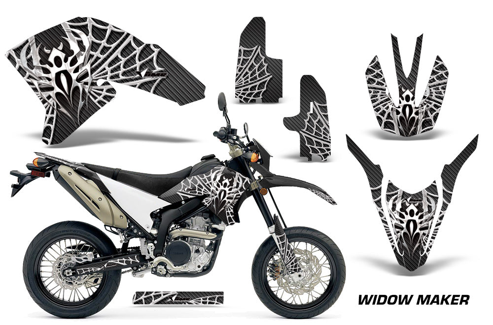 Dirt Bike Decal Graphics Kit Wrap For Yamaha WR250R WR250X 2007-2016 WIDOW WHITE BLACK-atv motorcycle utv parts accessories gear helmets jackets gloves pantsAll Terrain Depot