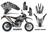 Dirt Bike Decal Graphics Kit Wrap For Yamaha WR250R WR250X 2007-2016 WIDOW WHITE BLACK