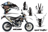 Graphics Kit Decals Sticker Wrap + # Plates For Yamaha WR250R WR250X 2007-2016 HATTER BLACK WHITE